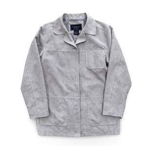 Coaco New York Womens Faux Suede Button Front Jacket Tan/Beige Women's Small